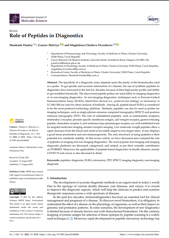 Role of Peptides in Diagnostics,biomolecules